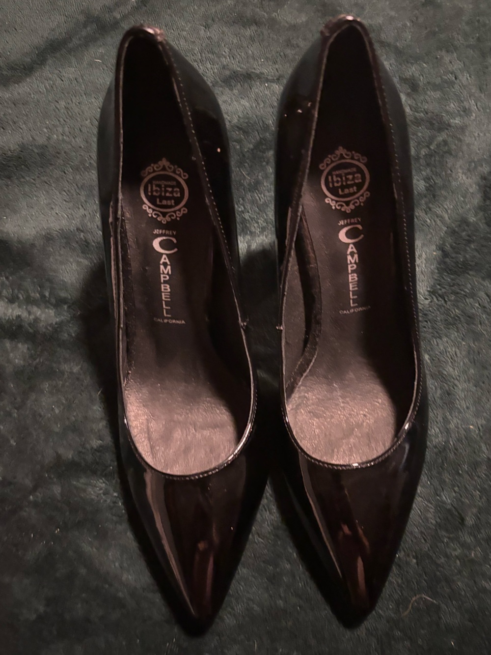 Jeffrey Campbell California Ibiza Black Patent Pointed Toe 3” High Heels NWOT